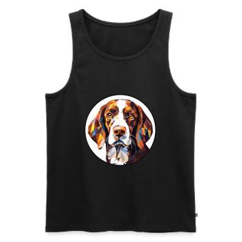 Kleiner Munsterländer Vorstehhund Rasse Aquarell - Männer Premium Bio Tank Top - Schwarz - Vorne - Michal (187cm)