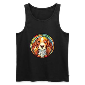 Taigan Dog Breed Colorful Watercolor Illustration - Men's Premium Organic Tank Top - black - Front - Michal (187cm)