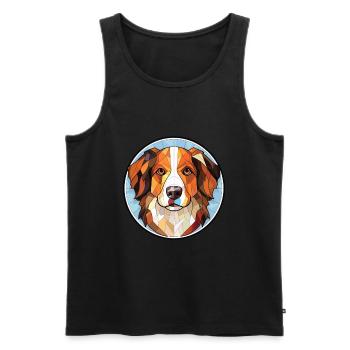 Chien de berger gallois chien race aquarelle Illustration - Débardeur bio Premium Homme - noir - Devant - Michal (187cm)