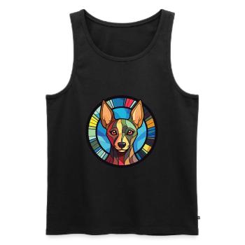 Inca haarlose Hunderasse Aquarell Illustration - Männer Premium Bio Tank Top - Schwarz - Vorne - Michal (187cm)