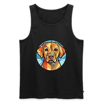 Labrador Retriever Hund Rasse buntes Aquarell - Männer Premium Bio Tank Top - Schwarz - Vorne - Michal (187cm)