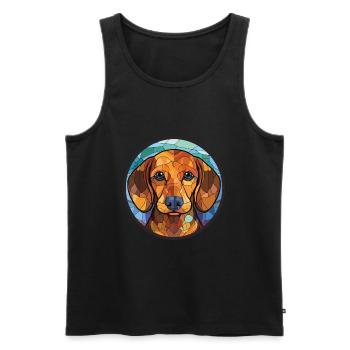 Westfälische Dachsbracke Hunderasse Aquarellglas - Männer Premium Bio Tank Top - Schwarz - Vorne - AI Model Male 178 light (178cm)