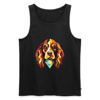 Spaniel Dog Breed Colorful Watercolor Illustration - Men's Premium Organic Tank Top - black - Front - Michal (187cm)
