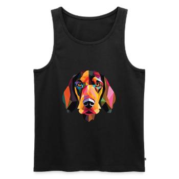Hygenhund chien courant norvégien race aquarelle - Débardeur bio Premium Homme - noir - Devant - Michal (187cm)