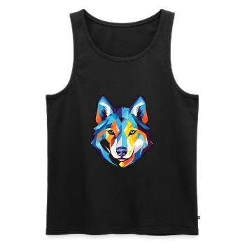 Siberian Husky Hunderasse Aquarell Illustration - Männer Premium Bio Tank Top - Schwarz - Vorne - Michal (187cm)