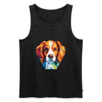 Kooikerhondje Hunderasse Aquarell Illustration - Männer Premium Bio Tank Top - Schwarz - Vorne - Michal (187cm)
