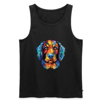 Kyi Leo Hunderasse Bunte Aquarell-Illustration - Männer Premium Bio Tank Top - Schwarz - Vorne - Michal (187cm)