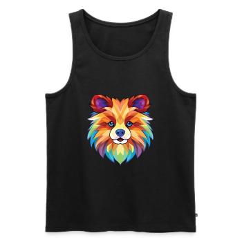 Pomeranian Spitz Hunderasse Aquarell Illustration - Männer Premium Bio Tank Top - Schwarz - Vorne - Michal (187cm)