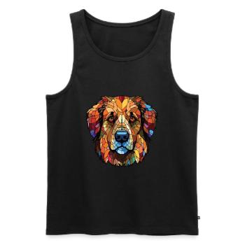 Rumänischer Mioritischer Schäferhund Rasse Aquarell - Männer Premium Bio Tank Top - Schwarz - Vorne - AI Model Male 178 light (178cm)