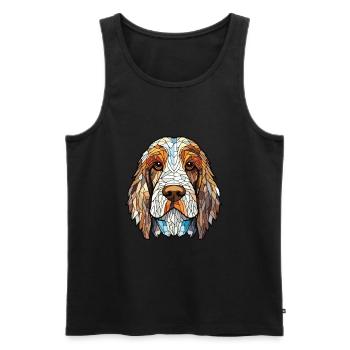 Petit Basset Griffon Vendéen race de chien aquarelle - Débardeur bio Premium Homme - noir - Devant - Michal (187cm)