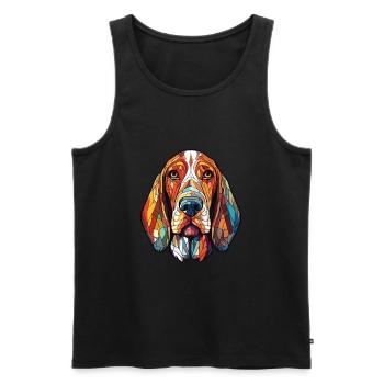 Posavaz Hund Rasse Aquarell Illustration - Männer Premium Bio Tank Top - Schwarz - Vorne - Michal (187cm)