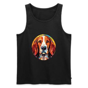 Posavac Hund Rasse Aquarell Illustration - Männer Premium Bio Tank Top - Schwarz - Vorne - Michal (187cm)