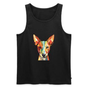 Portugiesische Podengo-Hunderasse buntes Aquarell - Männer Premium Bio Tank Top - Schwarz - Vorne - Michal (187cm)