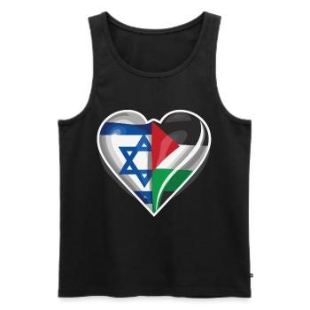 Peace - Israel and Palestine united - Men's Premium Organic Tank Top - black - Front - AI Model Male 178 light (178cm)