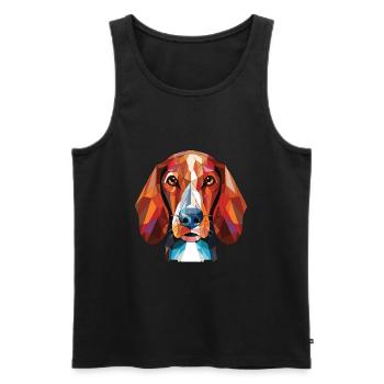 Jugoslawische Jagdhunderasse buntes Aquarell - Männer Premium Bio Tank Top - Schwarz - Vorne - AI Model Male 178 light (178cm)