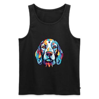 Dalmatinische Hunderasse Aquarellglas-Illustration - Männer Premium Bio Tank Top - Schwarz - Vorne - AI Model Male 178 light (178cm)