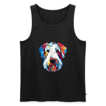 Sealyham Terrier Dog Breed Watercolor Illustration - Men's Premium Organic Tank Top - black - Front - Michal (187cm)