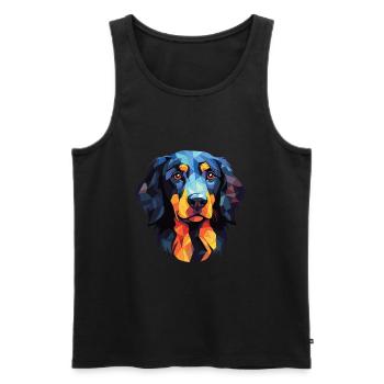 Stabyhoun chien race aquarelle verre Illustration - Débardeur bio Premium Homme - noir - Devant - Michal (187cm)