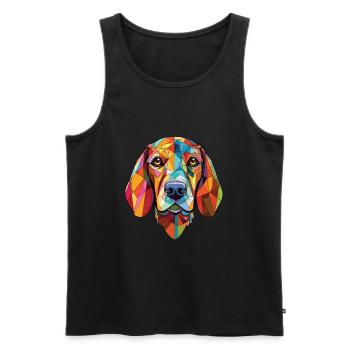 Stephens Cur Scent Hound Dog Breed Watercolor - Men's Premium Organic Tank Top - black - Front - AI Model Male 178 light (178cm)