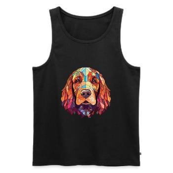 Sussex Spaniel Dog Breed Watercolor Illustration - Men's Premium Organic Tank Top - black - Front - Michal (187cm)