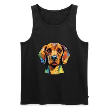 Slovensky Cuvac race chien aquarelle Illustration - Débardeur bio Premium Homme - noir - Devant - Michal (187cm)
