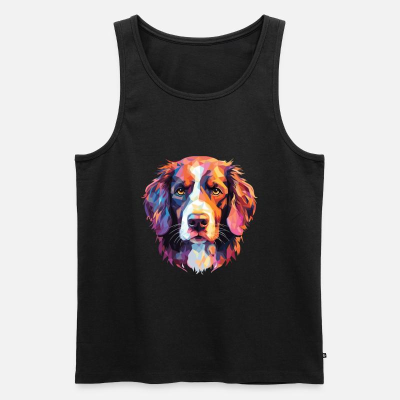 Stabyhoun Stabij Hunderasse Aquarell Illustration - Männer Premium Bio Tank Top - Schwarz