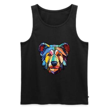 Tahltan Bear Dog Breed Watercolor Illustration - Men's Premium Organic Tank Top - black - Front - Michal (187cm)