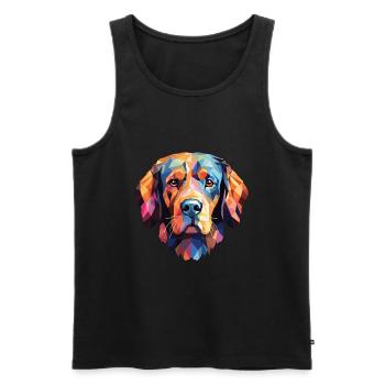 Tosa Hunderasse bunte Aquarell-Illustration - Männer Premium Bio Tank Top - Schwarz - Vorne - Michal (187cm)