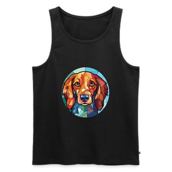 Westfälische Dachsbracke Hunderasse Aquarellglas - Männer Premium Bio Tank Top - Schwarz - Vorne - Michal (187cm)