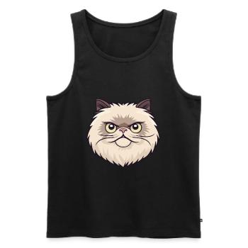 Himalaya-Katze-Karikatur-Aquarell-Illustration - Männer Premium Bio Tank Top - Schwarz - Vorne - Michal (187cm)