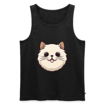 Illustration à l’aquarelle de dessin animé de chat de Birmanie - Débardeur bio Premium Homme - noir - Devant - Michal (187cm)