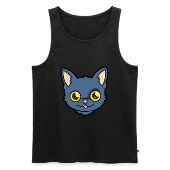 Illustration à l’aquarelle de dessin animé de chat de Bombay - Débardeur bio Premium Homme - noir - Devant - Michal (187cm)