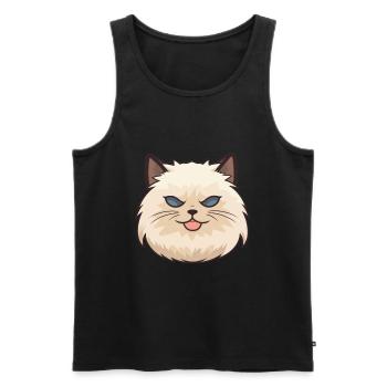 Himalaya-Katze-Karikatur-Aquarell-Illustration - Männer Premium Bio Tank Top - Schwarz - Vorne - Michal (187cm)