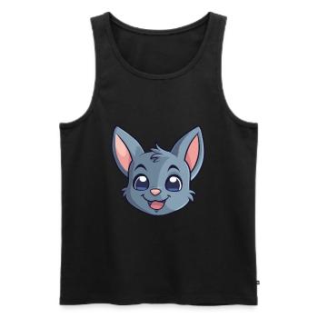 Korat Cat Colorful Cartoon Watercolor Illustration - Men's Premium Organic Tank Top - black - Front - Michal (187cm)