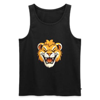 Liger Hybrid-Löwe Tiger Katze Karikatur Aquarell Kunst - Männer Premium Bio Tank Top - Schwarz - Vorne - AI Model Male 178 light (178cm)