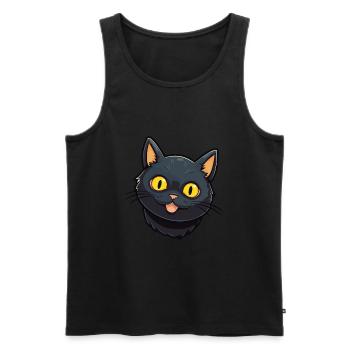 Illustration à l’aquarelle de dessin animé de chat de Bombay - Débardeur bio Premium Homme - noir - Devant - Michal (187cm)