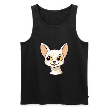 Javanische Katze Karikatur Aquarell Illustration - Männer Premium Bio Tank Top - Schwarz - Vorne - Michal (187cm)