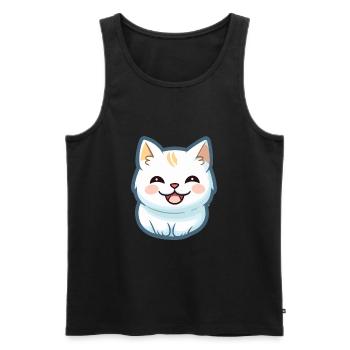 Burmilla Katze Karikatur Aquarell Illustration - Männer Premium Bio Tank Top - Schwarz - Vorne - Michal (187cm)