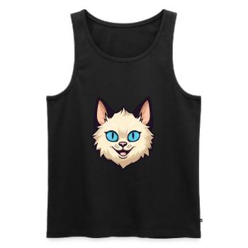 Balinesische Katze Cartoon Aquarell Illustration - Männer Premium Bio Tank Top - Schwarz - Vorne - Michal (187cm)