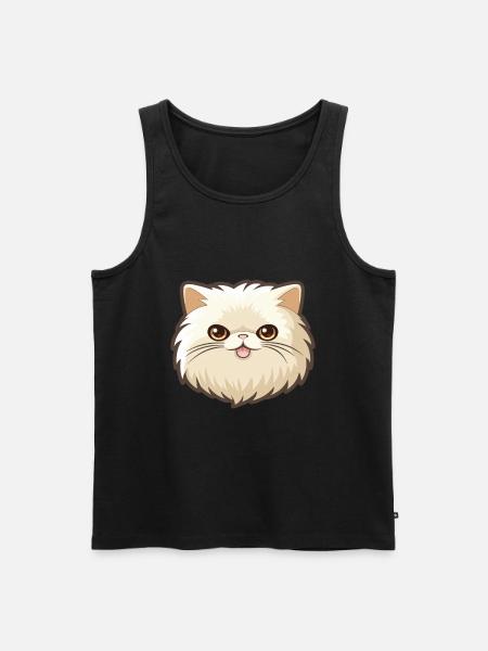 Britisch Langhaar Katze Karikatur Aquarell Clipart - Männer Premium Bio Tank Top - Schwarz