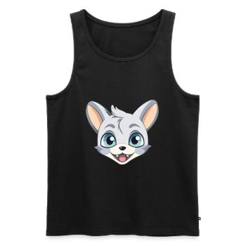 Donskoy Cat Cartoon Illustration à l’aquarelle - Débardeur bio Premium Homme - noir - Devant - Michal (187cm)