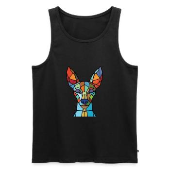 Mexikanische haarlose Hunderasse Aquarell-Illustration - Männer Premium Bio Tank Top - Schwarz - Vorne - Michal (187cm)