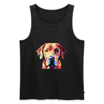Labrador Retriever Hund Rasse buntes Aquarell - Männer Premium Bio Tank Top - Schwarz - Vorne - Michal (187cm)