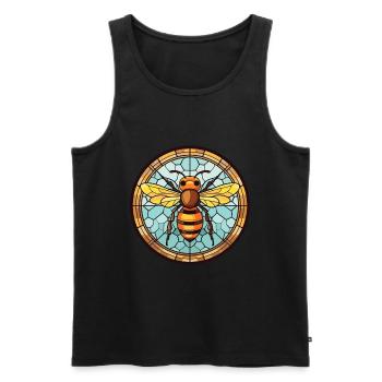 Biene buntes Aquarell Tier Haustier Illustration - Männer Premium Bio Tank Top - Schwarz - Vorne - AI Model Male 178 light (178cm)