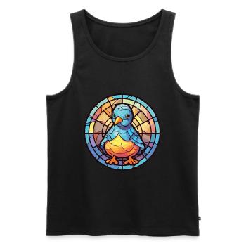 Chick Colorful Watercolor Animal Pet Illustration - Men's Premium Organic Tank Top - black - Front - AI Model Male 178 light (178cm)