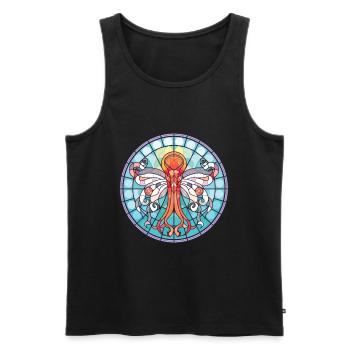 Squid Colorful Watercolor Animal Pet Illustration - Men's Premium Organic Tank Top - black - Front - Michal (187cm)