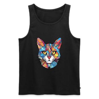 Europäische Kurzhaar-Hauskatzenrasse bunt - Männer Premium Bio Tank Top - Schwarz - Vorne - Michal (187cm)