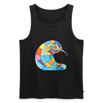 Escargot Coloré Aquarelle Animal Animal Illustration - Débardeur bio Premium Homme - noir - Devant - AI Model Male 178 light (178cm)
