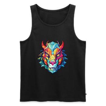 Drache Buntes Aquarell Tier Haustier Illustration - Männer Premium Bio Tank Top - Schwarz - Vorne - AI Model Male 178 light (178cm)