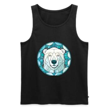 Polar Bear Colorful Watercolor Animal Illustration - Men's Premium Organic Tank Top - black - Front - Michal (187cm)